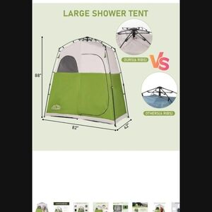 Green and White Large Shower Tent